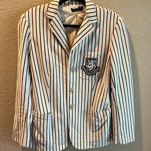 Polo Ralph Lauren Crest Blazer Jacket Striped Size 10